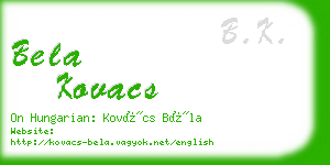 bela kovacs business card